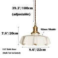 thumbnail image 3 of Small flower shape creamy glass pendant light fixtures for kitchen sink, vintage Japanese style kitchen island pendant lighting, retro Nordic hanging lamp ceiling chandelier over dining table, 3 of 7