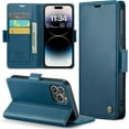 thumbnail image 1 of PIOE-Cover for iPhone 14 Pro Max Wallet Case with Card Holder, Kickstand RFID Blocking Magnetic Closure Shockproof Protective PU Leather Case for iPhone 14 Pro Max Flip Wallet - Blue, 1 of 4