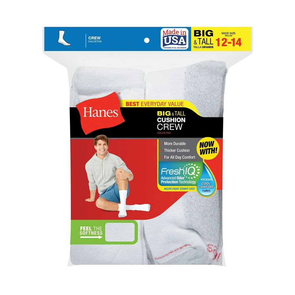 Hanes Hanes Men's 6Pack Cushion Crew Socks (1214 / Shoe 1315