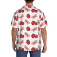 thumbnail image 3 of Balery Strawberry Camisa Casual de Manga Corta con Botones para Hombre, Texturizada, Estilo Cubano, para Playa, Verano-3X-Large, 3 of 5