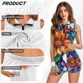 thumbnail image 5 of Yuyamidu Hippie Vintage Floral Golf Dress for Women Size XS with Built-in Shorts Active Exercise Athletic Dresses for Women Zipper Collared Sports Activewear Dress with Pockets, 5 of 7