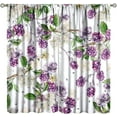 thumbnail image 2 of Purple Floral Curtains Spring Watercolor Flowers BlackBerry and Anemone Pattern Print Living Room Curtains for Women Girls Room Window Blackout Curtains 42x63 Inches 2 Panels, 2 of 6