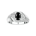 thumbnail image 1 of Rylos 14K White Gold Classic 7X5MM Oval Onyx & Sparkling Diamond Ring - Birthstone Jewelry for Men -Size 13, 1 of 6