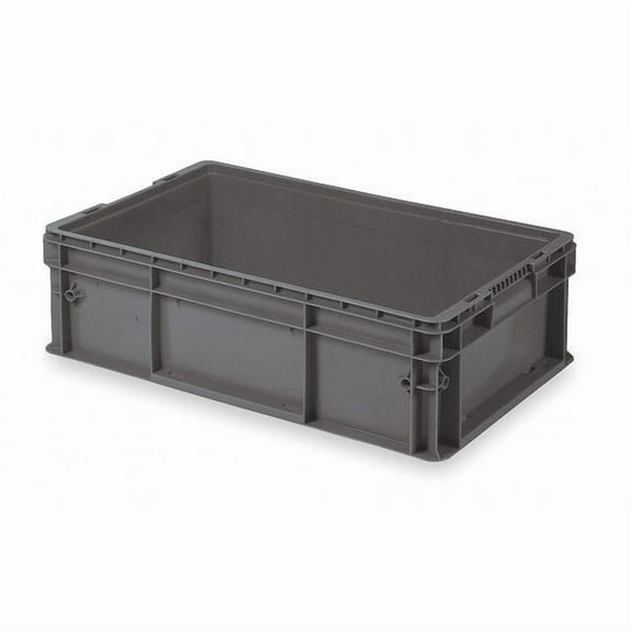 Buckhorn Straight Wall Container,Gray,Solid,HDPE SW241507F101000