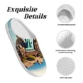 thumbnail image 5 of KLL Iconic Global Landmarks Pattern Adult Unisex Cozy Slippers,Fuzzy Slip-on Slippers TPR Sole Slippers Comfort Plush Home Footwear for Indoor & Outdoor-37/38, 5 of 7