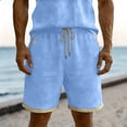 thumbnail image 2 of Miluxas Men's Baggy Shorts Casual Drawstring Knee Length Baggy Sweat Shorts Loose-Fit Workout Shorts Light Blue XXXL(XXXL), 2 of 8