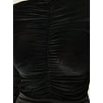 thumbnail image 6 of Shoulder Padded Velvet Mini Dress, 6 of 6