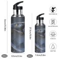 thumbnail image 2 of 600ml Vacuum Insulated Sports Water Bottle with Foldable Straw Stainless Steel Portable Thermos Cup Giant Snake, 2 of 7