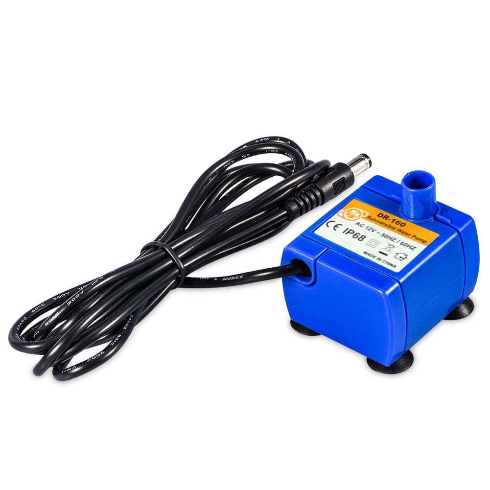 opvise Pet Cat Silent Submersible Electric Drinking Fountain Water Pump Replacement Blue