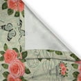 thumbnail image 3 of Ambesonne Romantic Kitchen Curtains, Paris Themed Flowers, 55"x45", Salmon and Green, 3 of 3