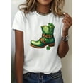 thumbnail image 1 of T-Shirt Col Rond Imprimé pour la Saint-Patrick - T-Shirt Graphique à la Mode pour Femmes - Haut à Manches Courtes Col Rond Décontracté - Léger et Respirant pour Toutes les Saisons Garde-Robe, 1 of 1