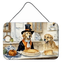 Golden Retriever Fall Kitchen Pumpkins Wall or Door Hanging Prints 8 in x 12 in