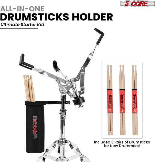 Drum Throne Adjustable Guitar Stool Padded Seat + Drum Practice Pad Snare Drumming Stand - DS CH BLK + DPAD COMBO Grey