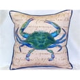 thumbnail image 1 of Betsy Drake Mâle Crabe Bleu Beige Oreiller Intérieur-Extérieur, 1 of 1