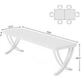thumbnail image 3 of Tribesigns Dining Table for 6-8 People, 78 inch Large Wood Farmhouse Dinner Table with Heavy Duty Metal Legs and Wooden Top (Only Table), 3 of 6