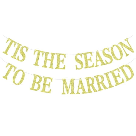 Tis the Season to be Married Banner, Miss to Mrs, Soon to be Mr & Mrs, Wedding Bridal Shower Party Decorations