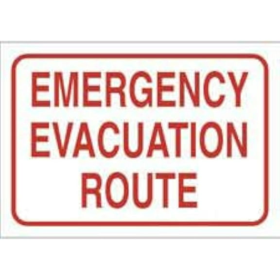 Emergency Evacuation Route Sign, No.6337 Safety Sign, 12 X 16 Inch Metal Tin Sign