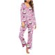 thumbnail image 1 of Puntoco Conjunto de pijama cómodo para mujer, conjunto de pijama informal con cuello en V y pantalones largos con estampado navideño para mujer, 1 of 5