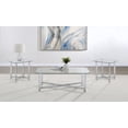 thumbnail image 2 of Coaster Cronin 3-piece Tempered Glass Top Metal Base Coffee Table Set in Chrome, 2 of 11