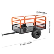 VEVOR Garden Utility Trailer, 28 Cu. ft & 1800lbs, Tow Behind Steel Dump Cart with Removable Rear Panel, Yard Trailers for ATV, UTV