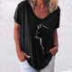 thumbnail image 1 of Pntutb Moda Mujer Impreso V-Cuello Camiseta Manga Corta Casual Tee tops Blusa Pntutb Pntutb-1273, 1 of 5
