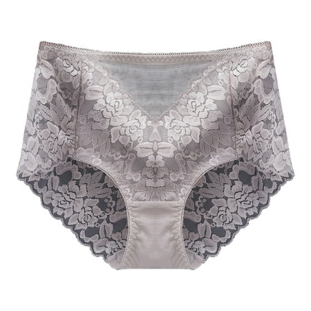 

ZMHEGW 6 Packs Womens Underwear Tummy Control Mid High Waist Lace Seamless Brief Briefs Panties