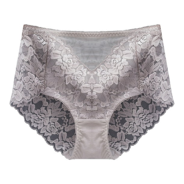 Braguitas de encaje de cintura media alta para mujer - Ropa interior sin costuras para uso informal