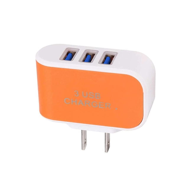 Adaptador de pared USB Universal Seitruly de 3 puertos para teléfono móvil naranja
