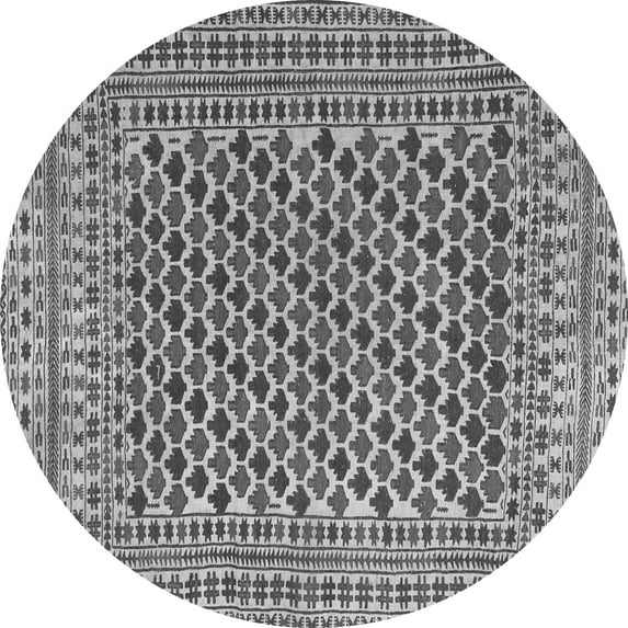 Ahgly Company Indoor Round Southwestern Gray Country Area Rugs, 3' Round