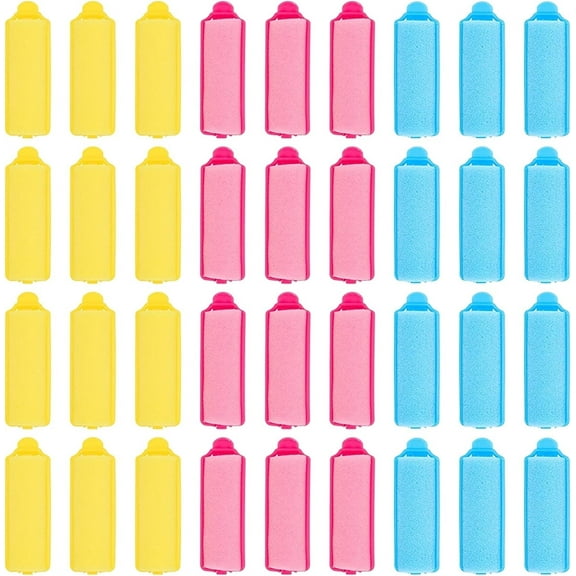 36pcs Foam Sponge Hair Rollers Flexible Sleeping Curlers Soft Hairdressing Curlers for Women Girls Hair Styling Tools ( Random color )