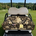 thumbnail image 2 of COEQINE Universal Golf Cart Seat Towel Blanket with 4 Front Pockets & Convenient Fold-Away Design, Fits for EZGO, Yamaha, Club Car and More 2 Person Seats, Vintage Bunny Flower Yellow, 2 of 8