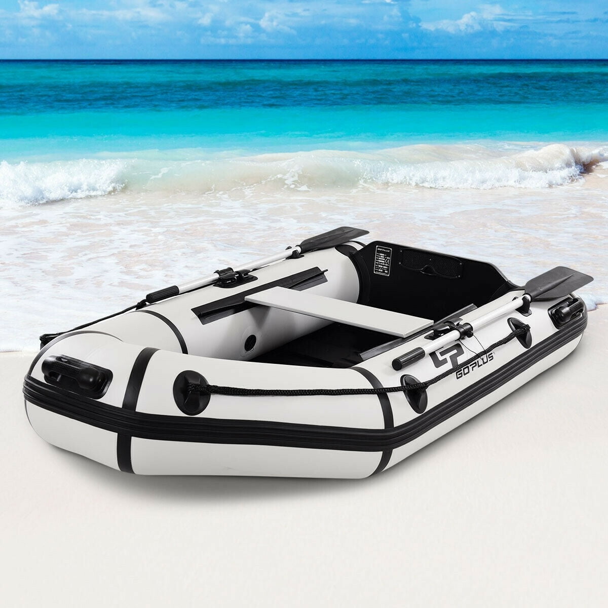 Goplus 2 Person 7.5 ft Inflatable Fishing Tender Rafting Dinghy Boat