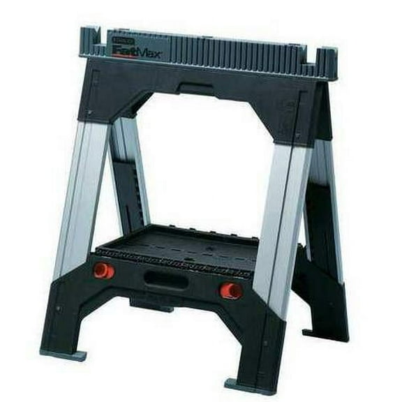 Stanley Adjustable Folding Sawhorse, Adj Height, Plastic, 2 1/8 in Overall Wd, 32 in to 39 in, 2500 lb Cap