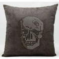 thumbnail image 2 of Luminecence Rhinestone Skull Decorative Throw Pillow, 18" x 18", Dark Grey, 2 of 2