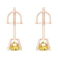 thumbnail image 4 of Clara Pucci 0.5Ct Natural Citrine Round Cut VVS1 Screw Back Stud 14k Solid hypoallergenic Gold Designer Earrings For November, 4 of 7