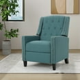 thumbnail image 1 of Fauteuil Inclinable en Tissu, Chaise Inclinable à Pousser, Fauteuil de Lecture Capitonné, Chaise d'Appoint Simple pour Salon, Chambre, Cinéma Maison, Zone de Réception, Turquoise, 1 of 7
