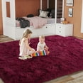 thumbnail image 2 of ZENELESS Fluffy Area Rugs, 5x7ft Wine Red Fuzzy Non-Slip Carpets Perfect for Living Room, Dining Room, 2 of 8