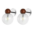thumbnail image 4 of SAFAVIEH Rio LED Dark Walnut Metal Wall Sconce with Clear Shade, Set of 2, 4 of 8