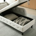 thumbnail image 6 of Aijia 60" Velvet Multifunctional Storage Chaise Lounge Buttons Tufted Nailhead Trimmed Solid Wood Legs with 1 Pillow (Beige), 6 of 6
