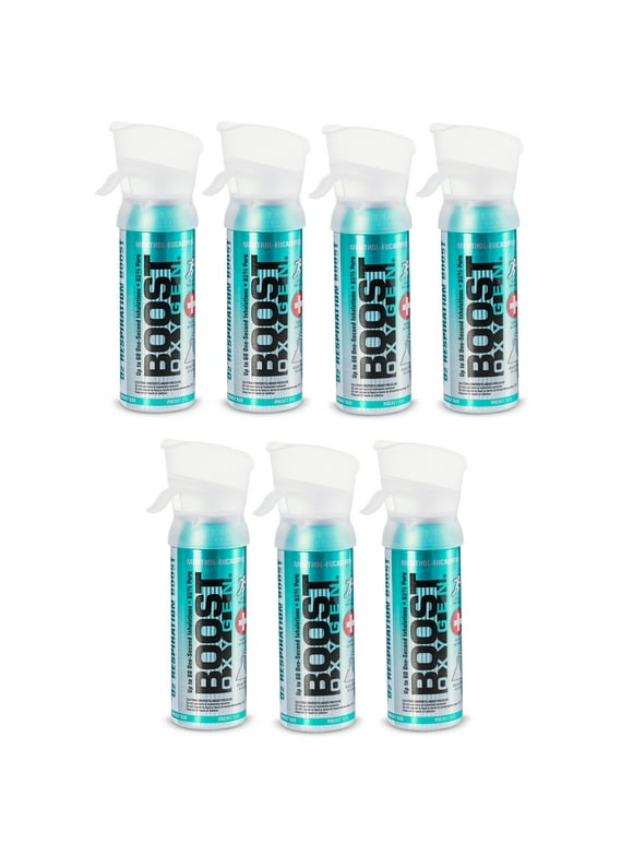 Boost Oxygen 3 Liter Pocket Sized Canned Oxygen, Menthol Eucalyptus (7 Set)