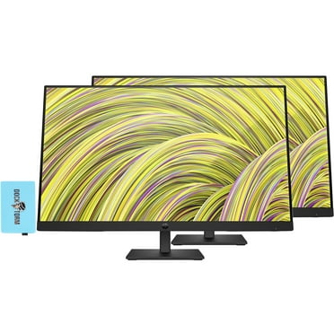 HP 27" FHD IPS (1920x1080) Monitor Bundle With Docztorm Dock, 75 Hz Display, 1 HDMI 1.4, 1 Display Port 1.2, 1 VGA, Anti-glare, Flicker-free, Ideal for Office Work, Black (2023 Latest Model) (2 Pack)