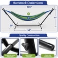 thumbnail image 7 of Sorbus Double Hammock w/ Steel Stand, Carry Case, 6 Tension Levels, 450 lb Capacity, Indoor/Outdoor Blue/Green, 7 of 7