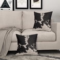thumbnail image 3 of Western Cow Print Pillow Covers 16x16 Set of 2 Rustic Black Cream Cowhide Pattern Decorative Outdoor Pillowcases Farmhouse Country Animal Skin Throw Cushion Case Decor for Home Couch Sofa Bed, 3 of 6