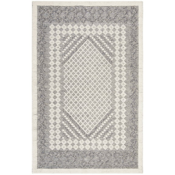 SAFAVIEH Natura Wesley Geometric Bordered Area Rug, Cream/Navy, 6' x 9'