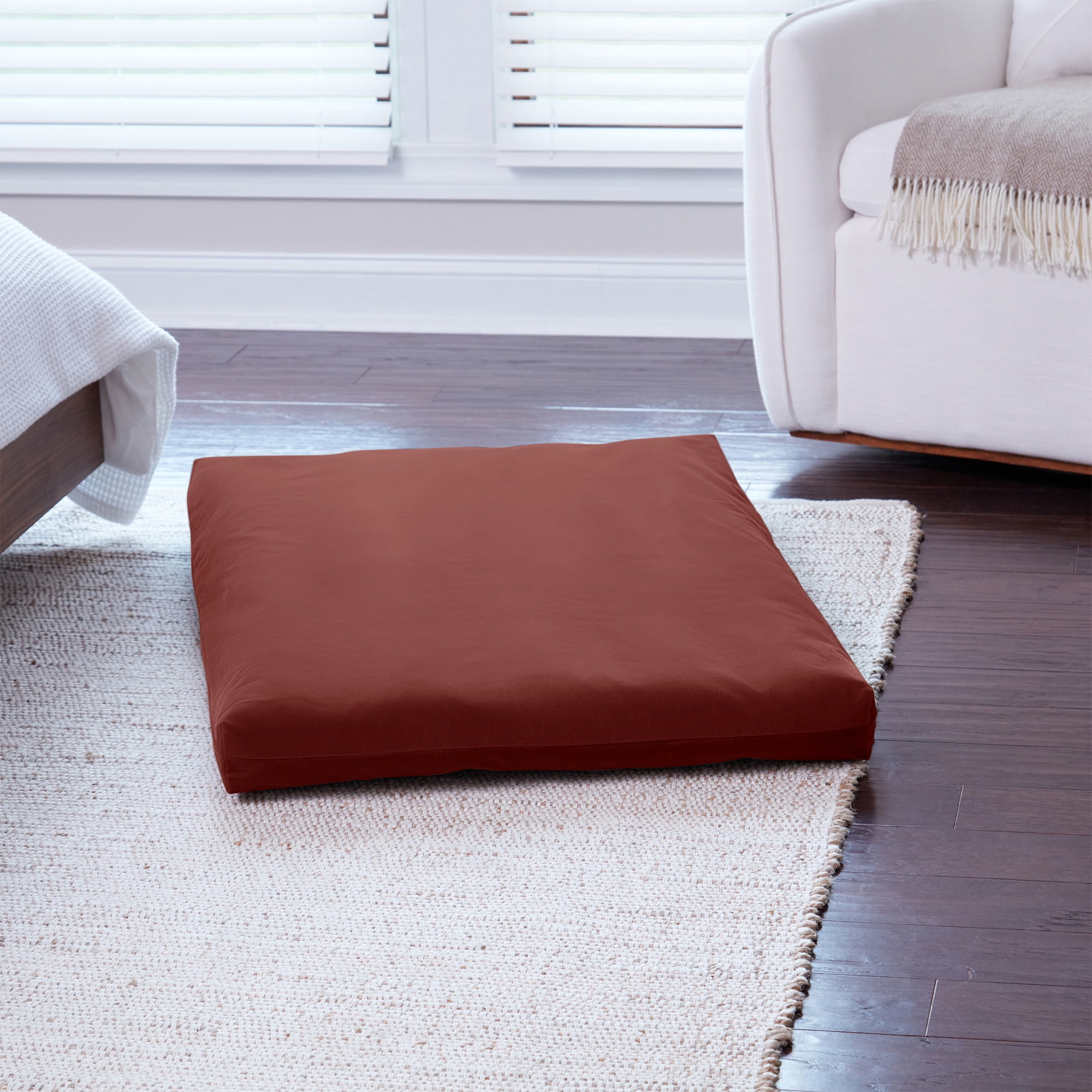 Happy Hounds Cooper Deluxe Reversible Crate Pad, Burgundy, Large (42" x 28")