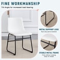 thumbnail image 4 of Retro White PU Leather Chairs with Black Metal Frame - Modern Minimalist & Industrial Style Seating for Dining Room, Office, Cafe - Easy Clean, Space-Saving Design (Set of 4), 4 of 9