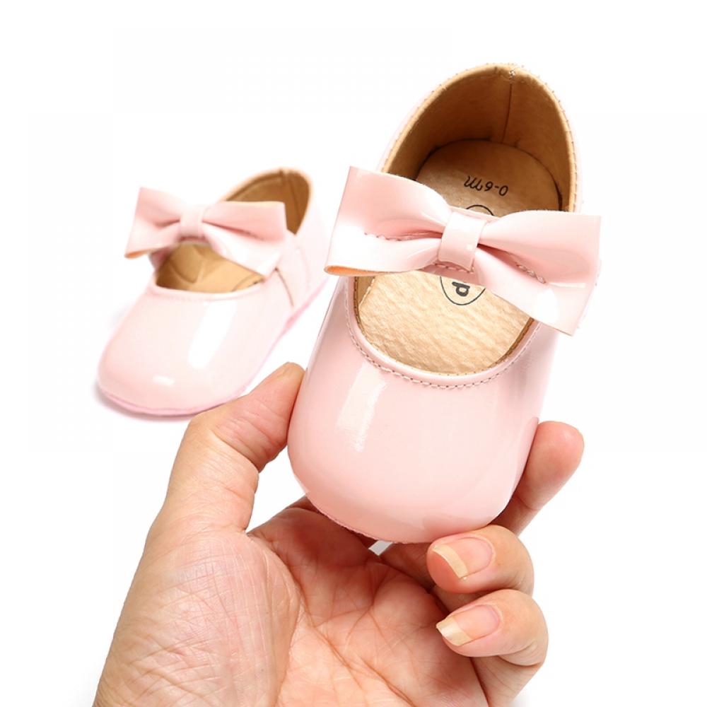 Yinrunx Ballet Shoes for Girls Baby Girl Shoes 0-3 Months Newborn Shoes Non-slip with Bowknot Baby Shoes 0-3 Months Dress Shoes for Girls Toddler Ballet Shoes Soft Sole Baby Shoes Baby Girl Dress Shoe - image 3 of 8