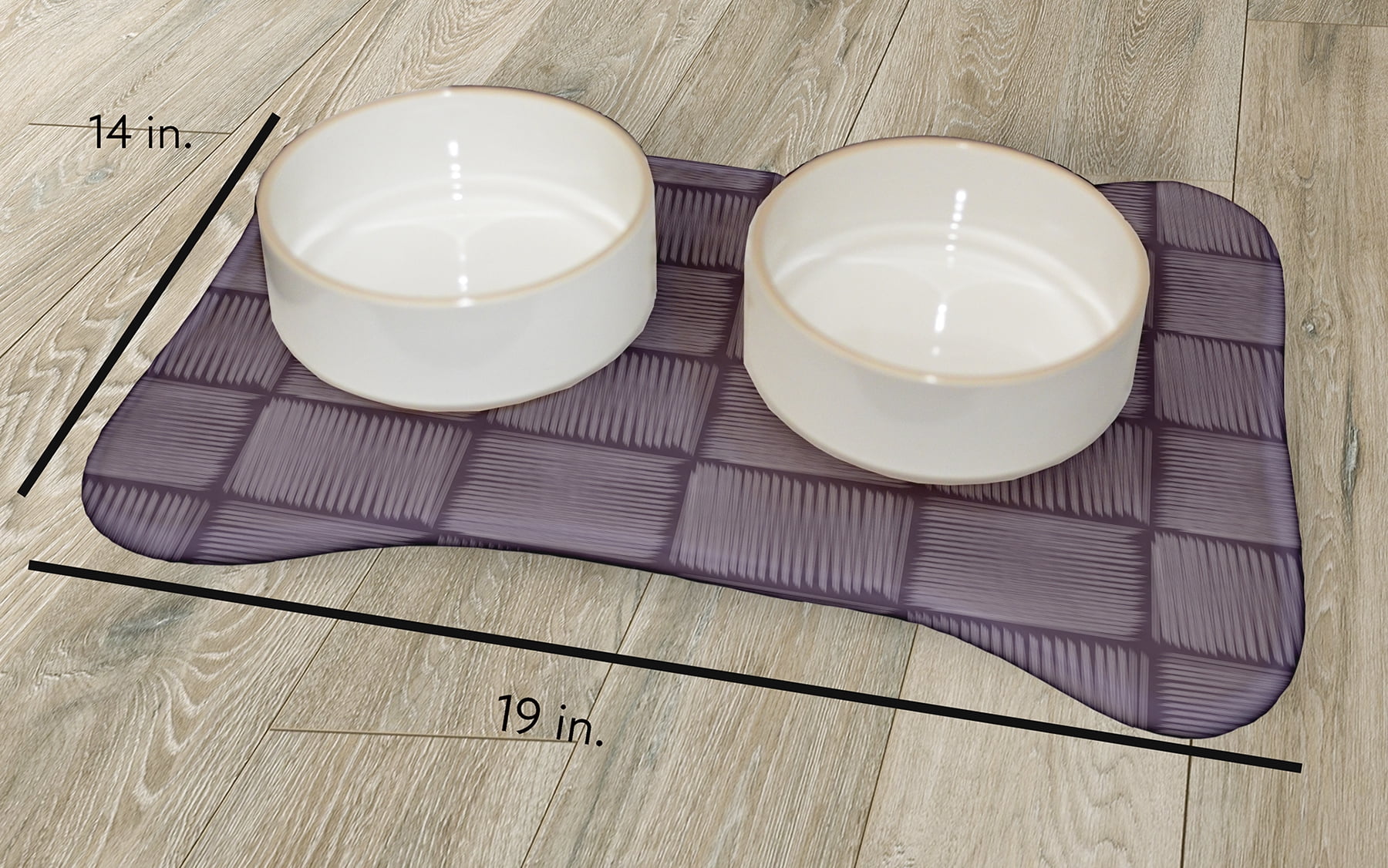 Simply Daisy Basketweave Bone Shape Pet Feeding Mat for Dogs