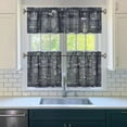 thumbnail image 3 of Kitchen Curtains 24 Inch Short - 3 Panel Set, Nautical Anchor Lighthouse Coastal Design, Rod Pocket Window Curtain for Beach House, Marine Ocean Wave Pattern, Easy Wash, 3 of 6