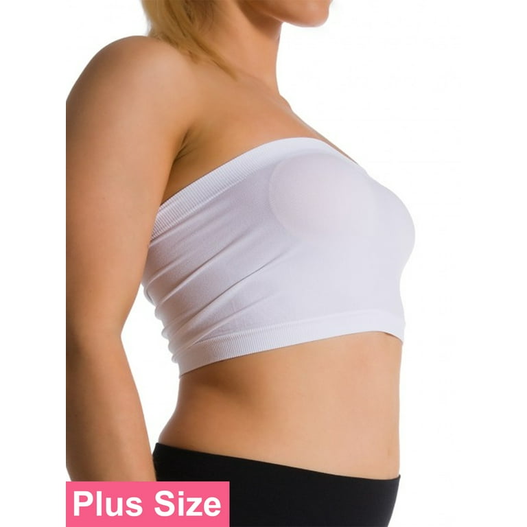Women's Plus Size Tube Top Bra Seamless Strapless Bandeau Bra XL 1X 2X 3X  4X No Pad 